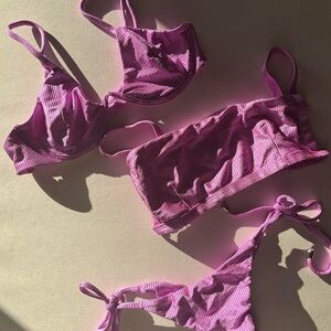 Women's Pinkish/Purple bikini two different tops size M